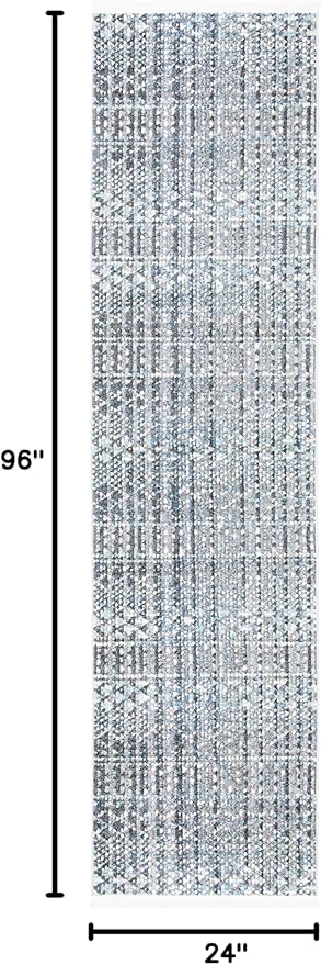 SAFAVIEH Sedona Collection Runner Rug - 2' x 8', Dark Grey & Ivory, Moroccan Boho Tribal Design, Non-Shedding & Easy Care, Ideal for High Traffic Areas in Living Room, Bedroom (SED819F)