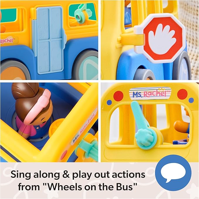 Ms. Rachel Official My First Learning Electronic School Bus with 2 Figures, Music & Sounds, Educational Toys & Toddler Toys for Girls & Boys Ages 1-3+