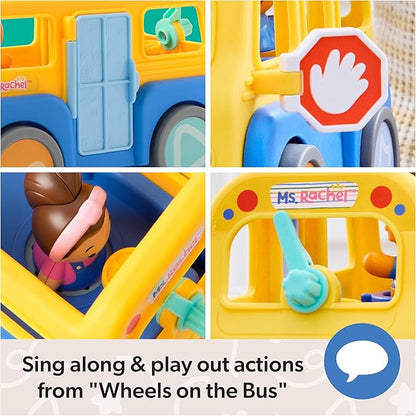Ms. Rachel Official My First Learning Electronic School Bus with 2 Figures, Music & Sounds, Educational Toys & Toddler Toys for Girls & Boys Ages 1-3+