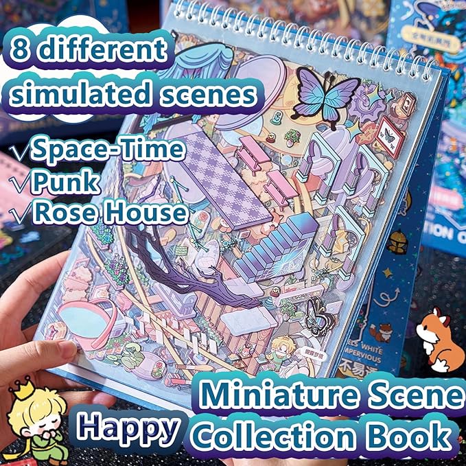 Large Sticker Book Collection, 700+ DIY 3D Sticker Scenes, Premium Reusable Craft Kit for Stress Relief, Mix and Match Creative Sets to Make Stickers for Gifts and Therapy [Royal Blue]