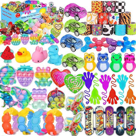 120 PCS Pop Party Favors for Kids 4-8 8-12, Premium Pop Fidget Toys for Kids, Pinata Stuffers, Treasure Box Toys, Classroom prizes, Prize Box Toys, Goodie Bag Stuffers, Carnival Prizes