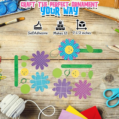 Flower Ornament Craft Kits (Makes 12) Spring Crafts for Kids and Fun Home Activities