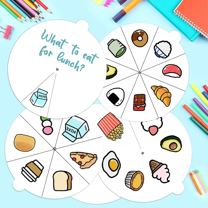 COcnny Spinning Coloring Wheel Craft - 30 Set Color Your Own Spinning Paper for Kids, DIY Color Blank Wheel Cards Kit, Summer Crafts Art Game for Sunday School Activities Home Classroom Party Supplies