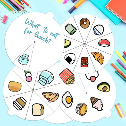 COcnny Spinning Coloring Wheel Craft - 30 Set Color Your Own Spinning Paper for Kids, DIY Color Blank Wheel Cards Kit, Summer Crafts Art Game for Sunday School Activities Home Classroom Party Supplies