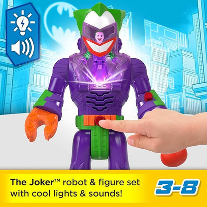 Fisher-Price Imaginext DC Super Friends Robot Toy, The Joker Insider & LaffBot 12-Inch with Lights Sounds & Figure for Kids Ages 3+ Years