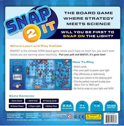 Snap Circuits SNAP 2 IT® Board Game – Family Game Night, Games, Kids Game, SNAP CIRCUITS® STEM Board Game, Game for Kids 7 and up.