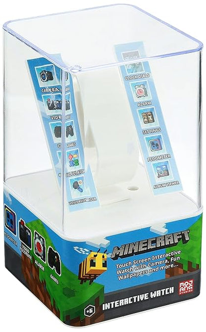 Accutime Microsoft Minecraft Green Educational Learning Touchscreen Smart Watch Toy for Boys, Girls, Toddlers - Selfie Cam, Learning Games, Alarm, Calculator, Step Tracker & more! (Model: MIN4045AZ)