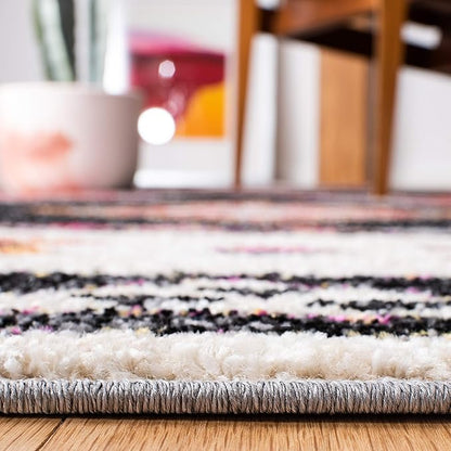 SAFAVIEH Adirondack Collection Runner Rug - 2'6" x 8', Black & Red, Boho Tribal Design, Non-Shedding & Easy Care, Ideal for High Traffic Areas in Living Room, Bedroom (ADR245Z)