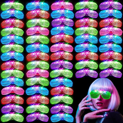 84 PCS LED Glow Glasses, Glow in The Dark Party Supplies 2025 for Kids/Adults, Light Up Glasses for Rave Party,Wedding, Birthday, Concert, New Year, Carnival