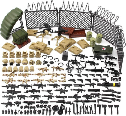 Feleph Weapons Pack Military Toy Set Building Blocks Model for Soldier Figures, Army Equipment Gear Kit Pieces and Parts Accessories Compatible with Major Brand
