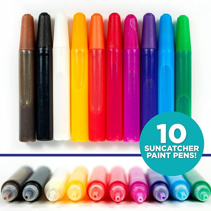 Horizon Group USA 10-Pack of Suncatcher Paint Pens, 10ML Each, 10 Colors, for Kids, Supplies for Painting Suncatchers, Window Art Paint Refill, Arts and Crafts