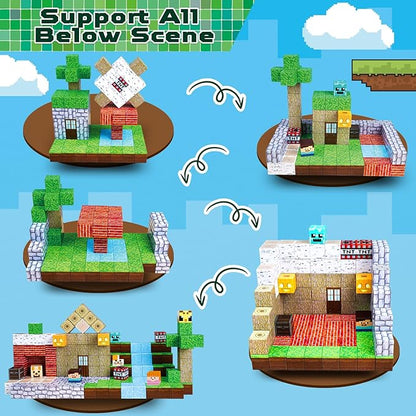 150PCS Magnetic Blocks - Magnetic Building Blocks, Magnet Cubes Toys Stacking, Build Forest World Set, STEM Montessori Sensory Toys for Kids Boys Girls Ages 3 4 5 6 7 8 9 10 Easter Birthday Gifts