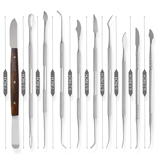 SURGICAL ONLINE Stainless Steel Wax Carvers Set, Pottery & Polymer Clay Tools, Sculpting Kit with Carrying Case