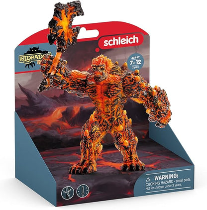 Schleich Eldrador Creatures Mythical Lava Monster - Lava Monster with Magic Axe, Posable Lava Golem Fantasy Action Figure, Highly Durable,for Boys and Girls Ages 7+