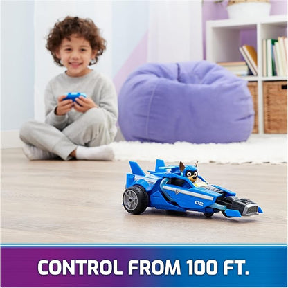 Paw Patrol: The Mighty Movie, Remote Control Car with Molded Mighty Pups Chase, Kids Toys for Boys & Girls 3+