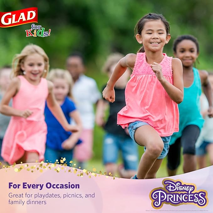 Glad for Kids Disney Princess 12oz Paper Bowls Disney Princess Paper Bowls, Kids Bowls, Kid-Friendly Paper Bowls for Everyday Use, 12oz Paper Bowls 40 Ct