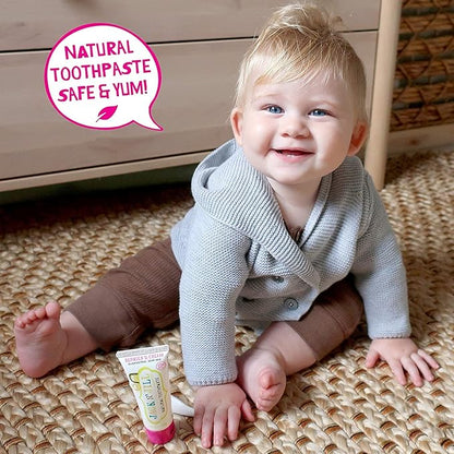 Jack N' Jill Natural Toddler Toothpaste for Baby, Kids and Infants 6 Months & Up, Fluoride Free Training Toothpaste for Toddlers 1-3 (1.76 Fl Oz (Pack of 2), Berries & Cream)