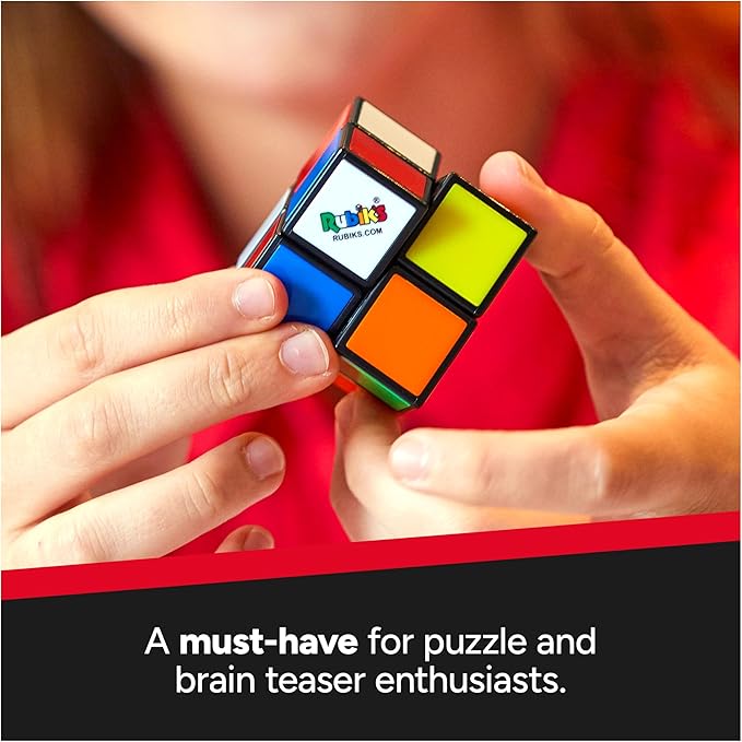 Rubik's Cube, The Official 2x2 Rubik's Cube Mini Classic Color-Matching Puzzle, Twisting Fidget Toy, Challenging Brain Teaser & Sensory Puzzle for Adults, Teens, & Kids, for Ages 8 & Up