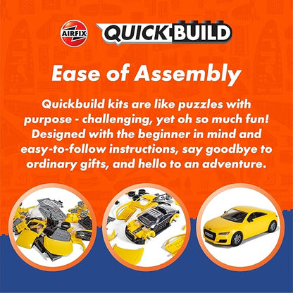 Airfix Quickbuild Bugatti Chiron Brick Building Plastic Model Kit Car J6044,Blue