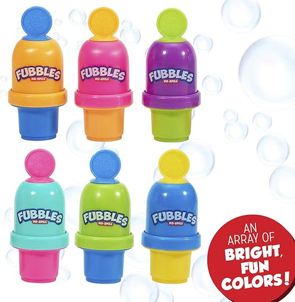 Fubbles Bubbles No-Spill Bubble Tumbler for Babies Toddlers and Kids | Includes 6oz Bubble Solution and Bubble Wand (Tumbler Colors May Vary)(Pack of 3)