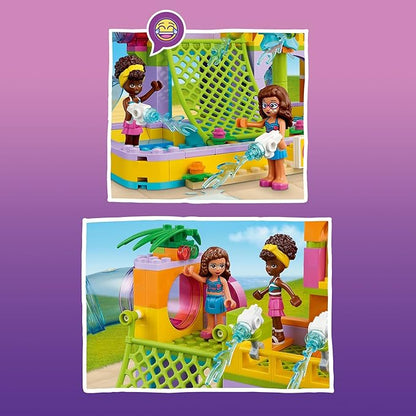 LEGO Friends Water Park Set 41720 Swimming Pool and Slides, Heartlake City Toy, Pretend Play Birthday Gift Idea for Kids Ages 6 Plus