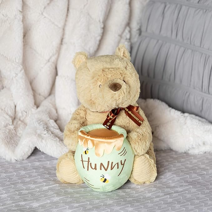 KIDS PREFERRED Disney Baby Classic Pooh Waggy - Musical Plush Stuffed Animal, 13 Inches , Brown