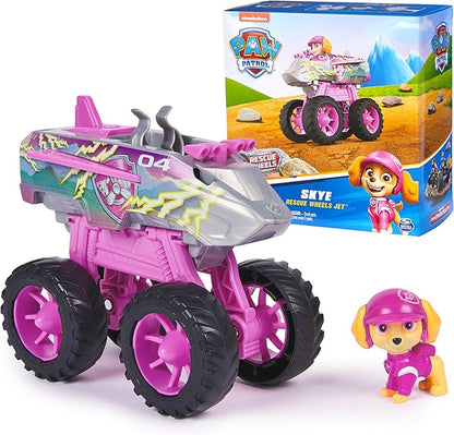 Paw Patrol: Rescue Wheels Skye’s Jet, Toy Truck with Transformation into Jet-Mode and Collectible Action Figure, Kids Toys for Boys & Girls Ages 3+