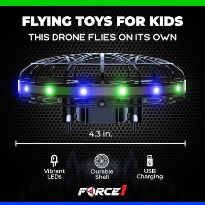 Force1 Scoot LED Hand Operated Drone for Kids or Adults - Hands Free Motion Sensor Mini Drones, Easy Indoor Flying Orb Ball Small UFO Toy for Boys and Girls (Green/Blue)