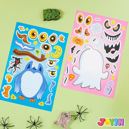 JOYIN 36 Pcs Halloween Make a Face Stickers for Kids, Halloween Crafts Party Supplies, Halloween Party Favor, Funny Stickers with 9 Designs, Halloween Games Classroom Art Activities Goodies Treats