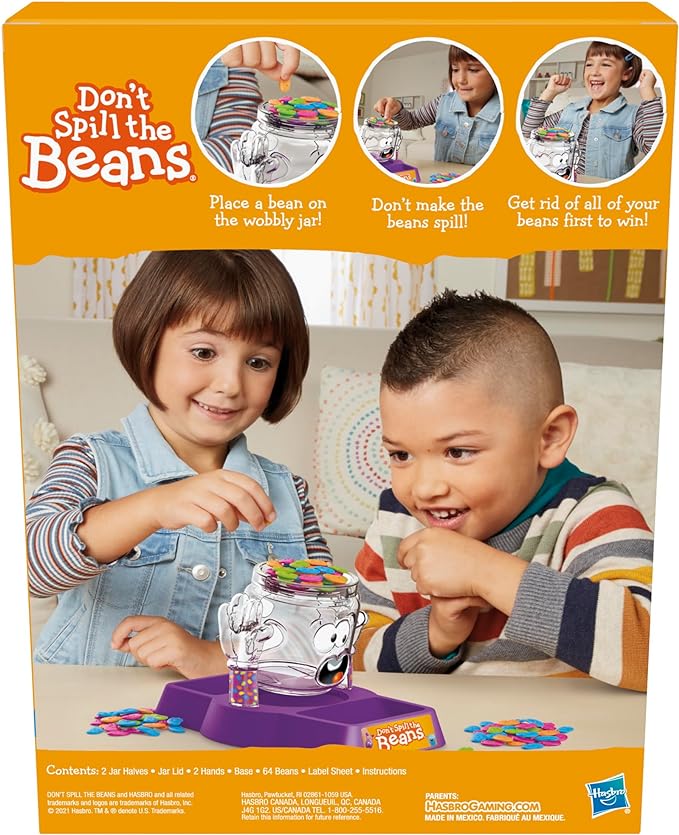 Hasbro Gaming Don't Spill The Beans Game | Balancing Board Game for Boys & Girls | Kids Preschool Games | Easter Gifts for Girls & Boys | 2 Players | Ages 3+