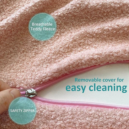 MOONBEEKI Comfy Toddler Chair, Kids Couch Fold Out to Lounger, Foldable Baby Sofa Plush for Girl and Boy Age 18 Months and Up （Pink Triceratops）