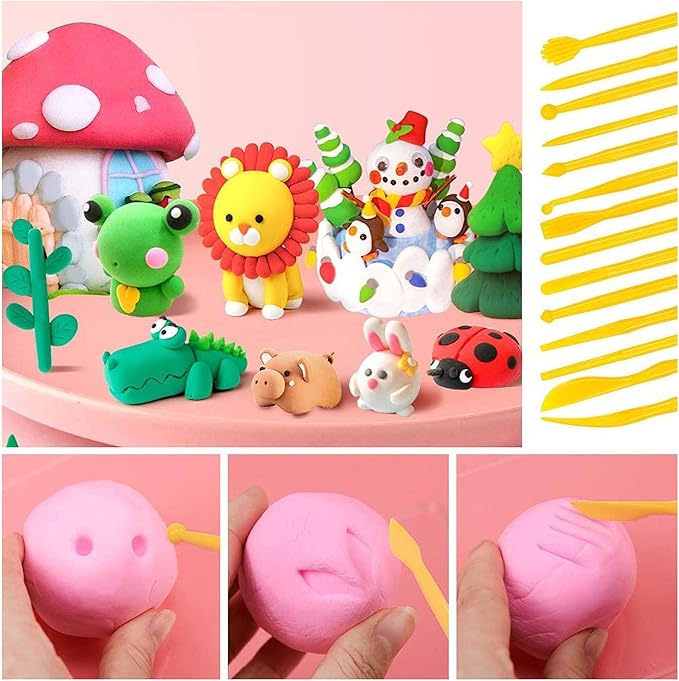 Y9A5N0K3O Clay Tools Kit,41pcs,Plastic Polymer Clay Sculpting Tools Kit for Kids Adults,Pottery Craft,Embossing,Shaping,Sculpting,Modeling