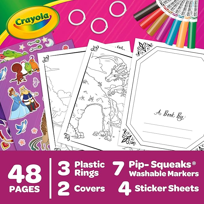 Crayola Book Making Kit for Kids, Create Your Own Fairytale Storybook, DIY Kits, Gift for Girls & Boys, Ages 6, 7, 8, 9
