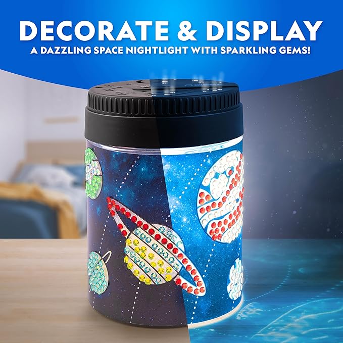 National Geographic Ultimate Space Activity Kit – Diamond Painting Solar System Night Light, Glow-in-The-Dark Solar System Model & Stained Glass Window Art, Outer Space STEAM Arts & Crafts for Kids