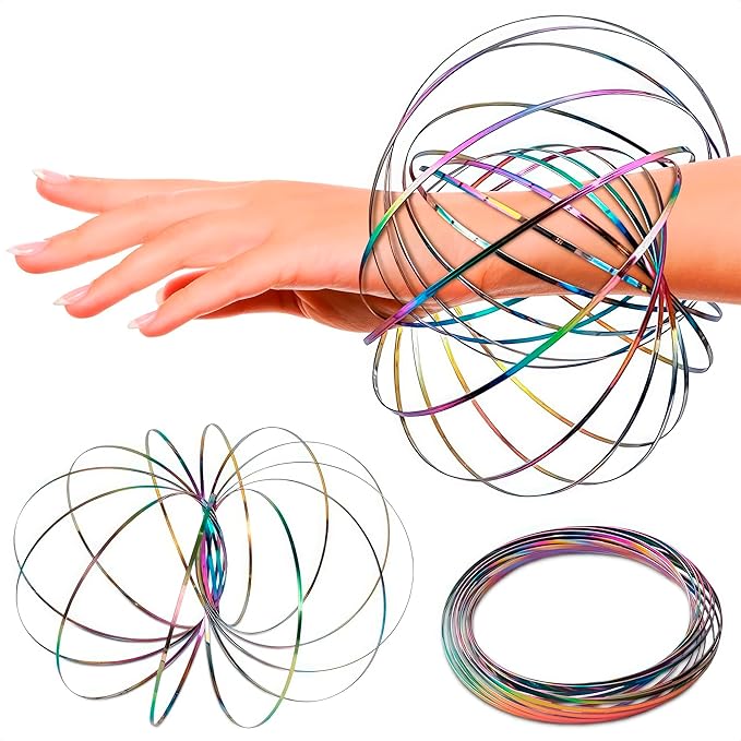 Flow Ring Spinner Ring Arm Toy - Sensory Rings Fidget Bracelet Geometric Sensory Spring Toy Magic Flow Bracelet Fidget Flow Bracelet Flow Rings Fidget Toy - Arm Fidget Spinner Kinetic Toys Magic Rings