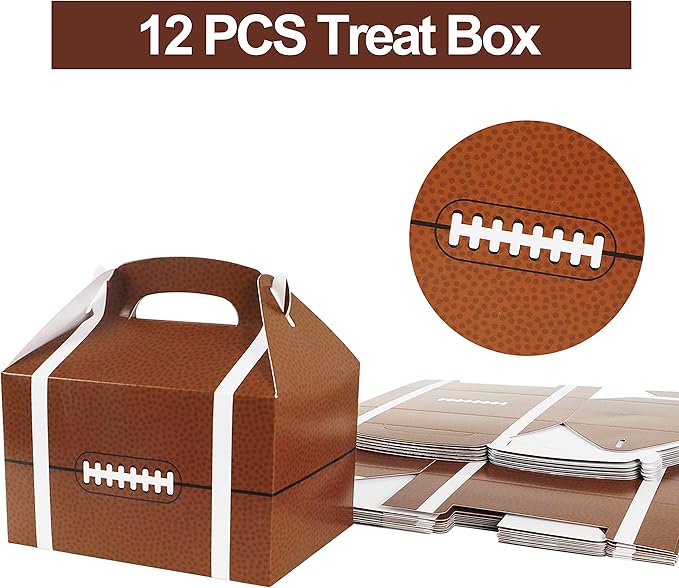 Football Party Favor Set 108 Pcs Rugby Rubber Treat Box Stickers Silicone Bracelet Tattoo Stickers Key Buckle Prefect for Football Theme Party and Birthday Party Supplies Decorations