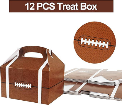 Football Party Favor Set 108 Pcs Rugby Rubber Treat Box Stickers Silicone Bracelet Tattoo Stickers Key Buckle Prefect for Football Theme Party and Birthday Party Supplies Decorations