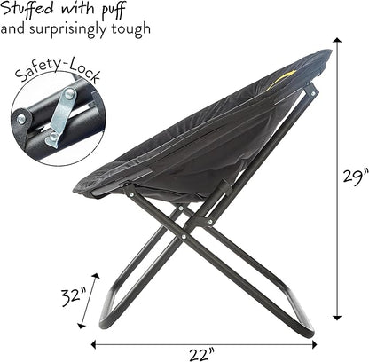 Idea Nuova Batman Folding Lounge and Gaming Saucer Chair, Polyester, 29" H x 32" W x 22" D, 16"D x 19"H, 14" from floor