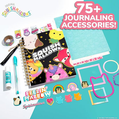 Original Squishmallows DIY Journaling Kit, Includes Craft Supplies Like Cute Stickers for Journaling, Sketch Pad, Cam The Cat Charm, Keychain, Fun Scrapbook Kit, Girl Gifts, Art Set