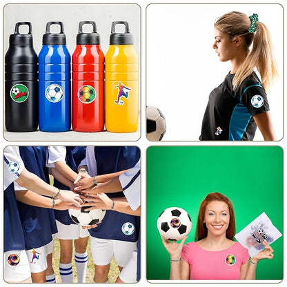 Kolewo4ever Girls' Soccer Gift Set - 160 Pieces Accessory Set Including Soccer Scrunchies, Bracelets, Makeup Bags, and Stickers - Multicolor