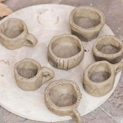 Caydo Air Dry Clay Pottery Kit for Beginners and Adults - 4.4 Lbs Air Dry Clay DIY Craft Set with Tools, Acrylic Paints, Varnish, Clay Stick, Paintbrushes and Step-by-Step Guide - Ideal Pottery Gift