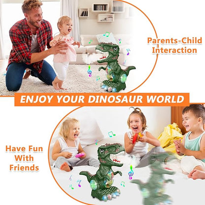 Dinosaur Toys for 3 Year Old Boy,Roar Music and Lights Toddler Toy for Boys Girls Age 3-4,Moving Dino Baby Toy with 1 Wheel,Electric Dinosaur Toy for Kids 3-5,Easter Christmas Birthday Gifts