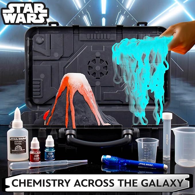 STAR WARS Galactic Chemistry Lab, Science Kit for Kids with 8 Easy Experiments and Reactions, Including DIY Lightsaber, Slime & Earth Science, Star Wars Toys, Chemistry Set, Gifts for 6 Year Old Boys