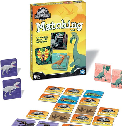 Wonder Forge Jurassic World Matching Game - Glow-in-the-Dark Dinosaur Memory Challenge for Kids Ages 3 and Up - Educational Fun for Family and Preschool Play