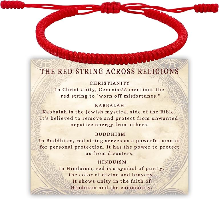 DAYANEY Red Bracelet for Women, Red String Bracelet for Protection as Girl Easter Basket Stuffers, Matching Jewelry for Couple, Christian Mens Good Luck Gifts Kabbalah Baby Braclets for Infant Kids
