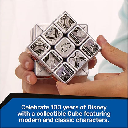 Rubik’s Cube, Disney 100th Anniversary Metallic Platinum 3x3 Cube, Fidget Toys Adults, Mickey Mouse Toys, Disney Toys for Adults & Kids Ages 8+