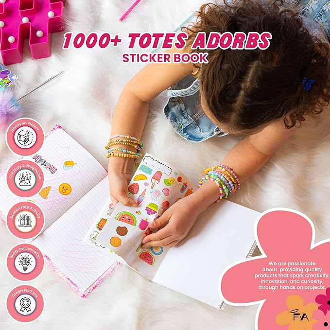 Fashion Angels 1,000+ Totes Adorbs Sticker Book, Includes Fun & Colorful Craft Stickers, Ideal for Accessorizing Kids & Teens Notebooks, Journals & More