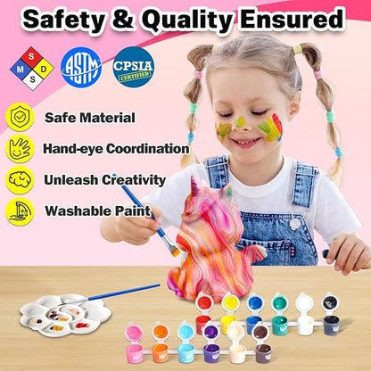 Paint Your Own Unicorn Lamp Kit - Arts and Crafts Supplies Painting Kits for Kid Teen Adult, DIY Night Light Unicorn Toy for Toddler Girl Boy Age 3 4 5 6 7 8 9 10 11 12 13 Birthday Easter Holiday Gift