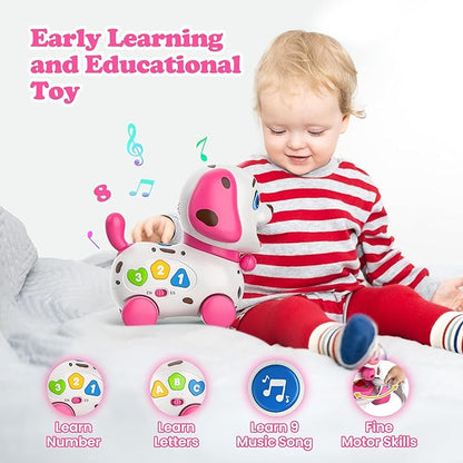 Musical Toys for 1 Year Old Girl Gifts, Bilingual Baby Toys 6-12-18 Months, First 1st Birthday Girl Gifts, Learning Educational Toddlers Puppy for 1 Year Old Boy Present