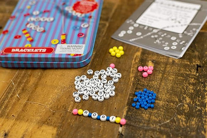 Bendon TS Shure Friendship Bracelet Mini Craft Activity Tin with 190 Beads and Elastic Cord 51243